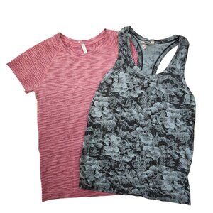 NWOT BUNDLE (2) Athleta Workout Tank Top Short Sleeve Shirt Activewear Pink M